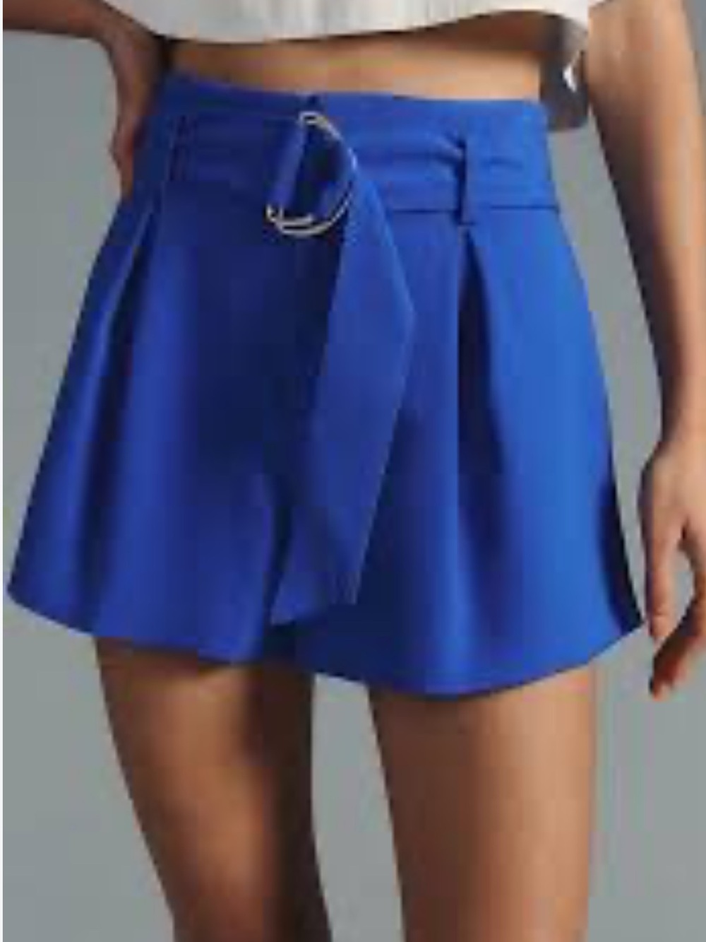 Anthropologie Maeve High-Waist Paperbag Shorts - Cobalt